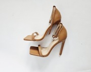 Nowe brązowe sandały na obcasie Pretty Little Thing 38