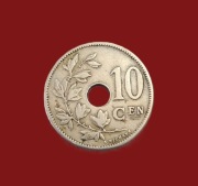Moneta 10 centymów 1905, Belgia