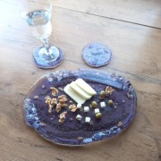 Rękodzieło Taca Półmisek Deska z żywicy epoksydowej Handmade 