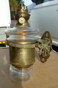 Lampa naftowa powozowa mosiezna ruchomo zawieszona XIX w. knot rurkowy.