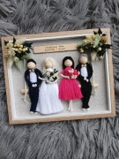 Podziękowanie dla rodziców na ślub pamiątka ramka rodzina z makramy