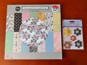 Scrapbooking - blok papierów 30x30 + naklejki - wiosenne i inne wzory