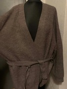 H&M sweter kardigan z wełną narzutka wdzianko oversize wiązane duże