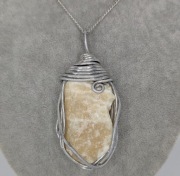 Duży minerał kalcyt żółty naturalny oprawiony biżuteria wisior 