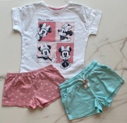 Disney Junior Minnie bluzeczka + kr. spodenki 110-116 cm, 3 szt.