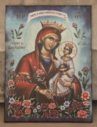 WIELKA Ikona OBRAZ Matka Boska Niewiędnący Kwiat Wonna Róża. Grecka.