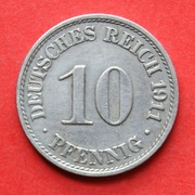 10  Fenigów  1911 r A  -   Niemcy  Cesarstwo 