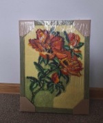 Ręcznie tkany obraz – Róże (haft gobelinowy / dywanowy)