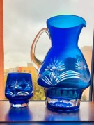 Piękny, zestaw, kryształów PRL. 