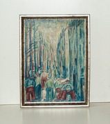 Ciekawy stary obraz olej sygnowany