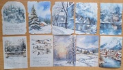 kartki 30 szt motyw zimowy scrapbooking