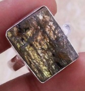 pierścionek z LABRADORYTEM próba 925 bryłka r19