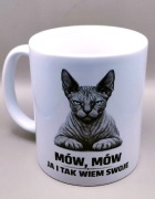 Kubek kot sfinks 330 ml | z kotem | prezent dla miłośnika kotów | nadruk