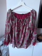 Made in Italy bluzka typu Hiszpanka luźna rozmiar M - bordowa 