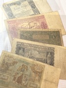 2x 5 zł 1930 r i 1919 r 2x 20 zł 1940 r i 1931 r 100 zł1948 r