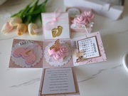 Pamiątka chrztu exploding box chrzest roczek urodziny 