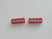 Stare elementy Lego 3010pb035e z lat 70 - grill do auta czerwony