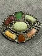 Stara Vintage Broszka z agatami