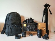 Aparat Nikon + Obiektyw 50mm + Plecak, Statyw i Akcesoria