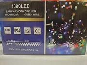 LAMPKI CHOINKOWE 1000 LED ZEWNĘTRZNE BIAŁE ZIMNE + FLASH GRUBY KABEL 86M