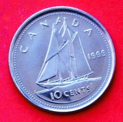 10  Centów  1999  r  -     Kanada   Szkuner Kanadyjski