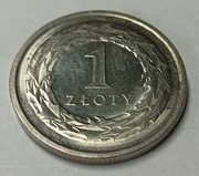 MONETA  POLSKA  1 ZŁOTY-DESTRUKT MENNICZY. (092)