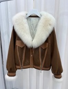 Kurtka zimowa naturalny lis i gęsi puch 