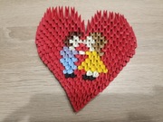 Serce Walentynka Origami Modułowe 3D