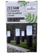 Zestaw 4szt rattanowych lamp solarnych ogrodwych Gardenic