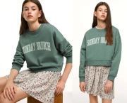 Mango Teen nowa krótka bluza w kolorze butelkowej zieleni 14 15 16 lat