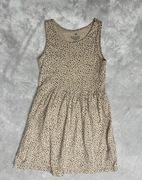 H&M sukienka nude bezowa w kropki 122/128 modna lato