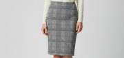 Szara spódnica ołówkowa w kratkę, midi, rozm. S, Reserved