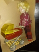 LALKA PRL z wózkiem KOMPLET