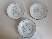 Tomi Ungerer, „Kot i Mysz” talerzyki z edycji Porcelaine Apilco France
