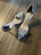 Eleganckie szpilki z perełkami srebrne