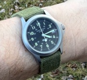 Zegarek Hamilton Khaki 9821C z lat 90. - 37mm, stan b. dobry, 100% sprawny