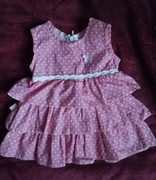 Jak nowa różowa sukienka sukieneczka dla dziewczynki kwiatuszek falbanki 68