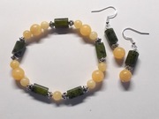 BIŻUTERIA Z KAMIENI - jadeit - bransoletka kolczyki