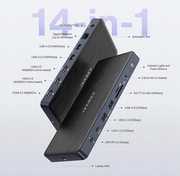 Stacja dokująca USB C 14w1 4K 3xHDMI 150W do MacBook Pro
