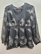 MANOUSH BLUZKA SILK JEDWAB NATURALNY PREMIUM KWIATY BOHO CYGAŃSKI STYL 