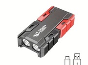 Taktyczny Powerbank Mocny Latarka 2 x LED Ładowarka USB Praca do 6 godzin 