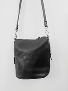 Czarna torebka skórzana na ramię, GENUINE LEATHER nieużywana