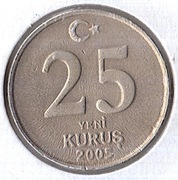 TURCJA 25 kurus 2005, KM# 1167, XF