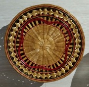 Boho koszyki dekoracyjne (organizery) z bambusa i trawy piękne unikatowe 