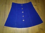 Spódnica spódniczka damska z guzikami granatowa sukienka niebieski PRL