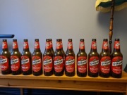 Butelki po piwie Królewskim etykiety Warszawa