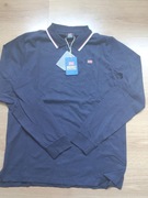 NORWAY 1963 GRANATOWA KOSZULKA POLO Z DŁUGIM RĘKAWEM - ROZMIAR L