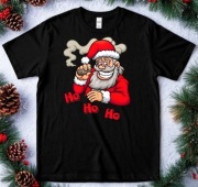 Świąteczna czarna męska koszulka 