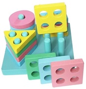 Sorter drewniany, klocki kształty, kolory.