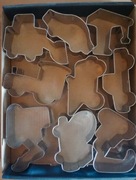 Foremki metalowe do ciastek pojazdy budowlane, auto, lokomotywa, 9 sztuk